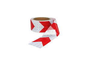Afzetlint - zelfklevende signaaltape - 60 m - rood wit