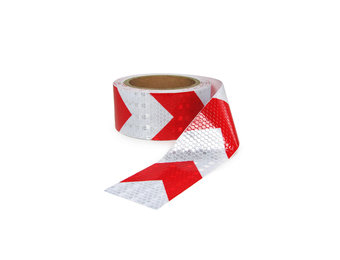 Afzetlint - zelfklevende signaaltape - 60 m - rood wit