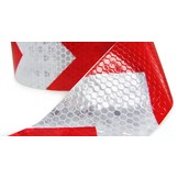 Afzetlint - zelfklevende signaaltape - 60 m - rood wit