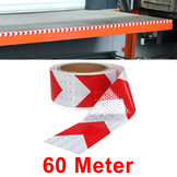 Afzetlint - zelfklevende signaaltape - 60 m - rood wit