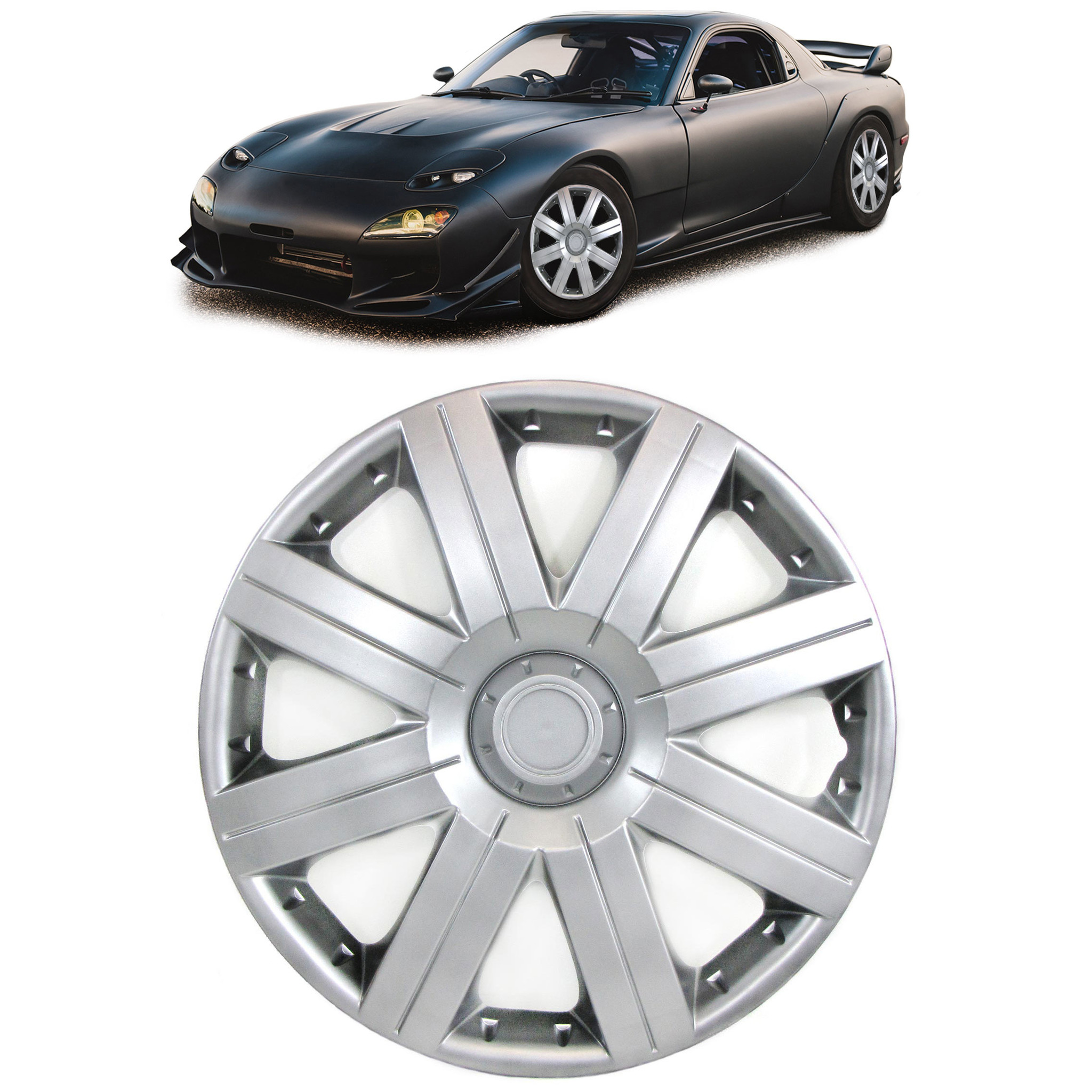 Tenzo-R - wieldoppen - voor stalen velgen - 15'' - zilver