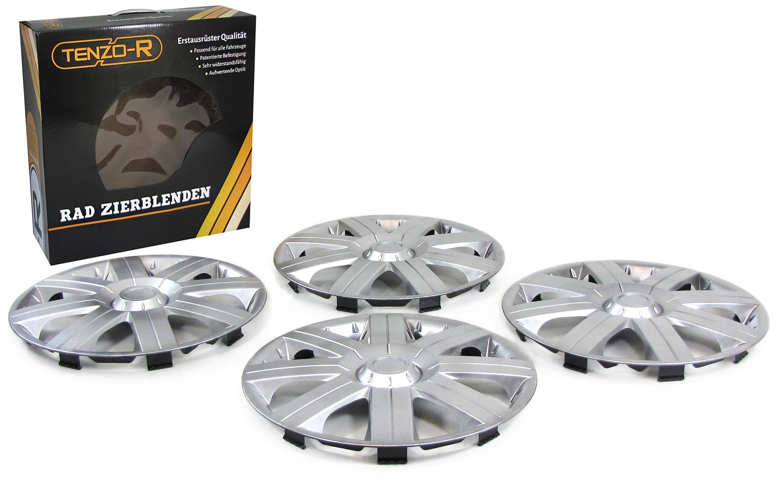 Tenzo-R - wieldoppen - voor stalen velgen - 15'' - zilver