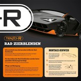 Tenzo-R - wieldoppen - voor stalen velgen - 13" - zwart carbon