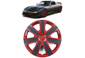 Tenzo-R - wieldoppen - voor stalen velgen - 15'' - rood carbon