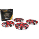 Tenzo-R - wieldoppen - voor stalen velgen - 15'' - rood carbon