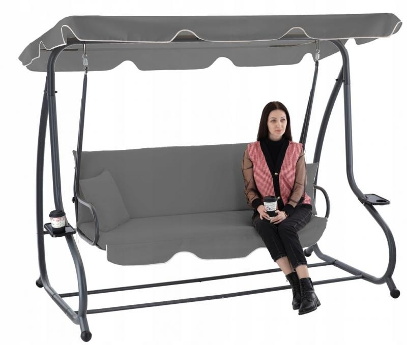 Gardenline - schommelbank - tuinbank - 210x120x170 cm - grijs