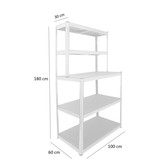 Stellingkast - 5 planken - stabiel - 180x100x60 cm