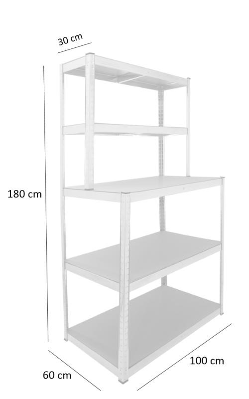 Stellingkast - 5 planken - stabiel - 180x100x60 cm