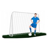 Voetbaldoel - met voetbalnet - staal - 213x152x75 cm - wit