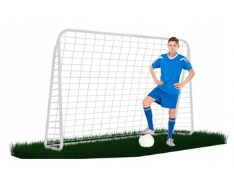 Voetbaldoel - met voetbalnet - staal - 213x152x75 cm - wit