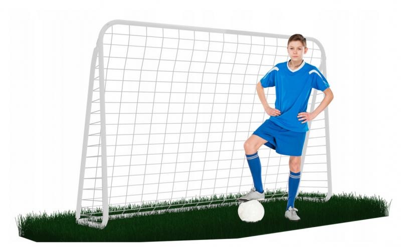 Voetbaldoel - met voetbalnet - staal - 213x152x75 cm - wit