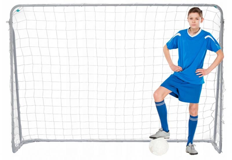Voetbaldoel - met voetbalnet - staal - 213x152x75 cm - wit