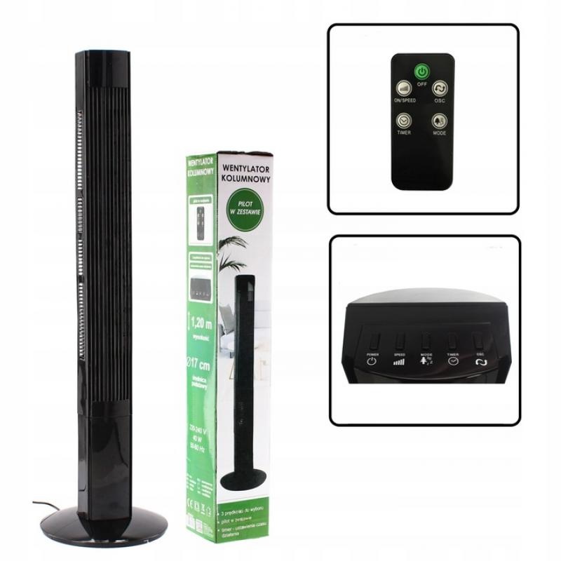 Staande ventilator - 3 snelheden - afstandsbediening - 120 cm