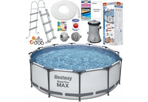 Bestway - opzetzwembad - 366x100 cm - compleet met accessoires