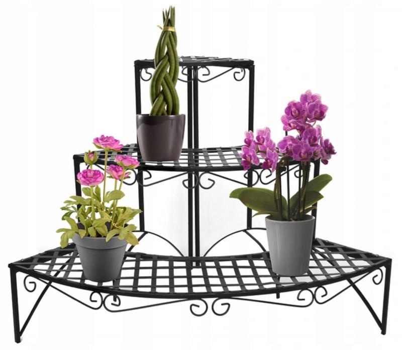 Gardenline - plantenrek - opklapbaar - 60x60x60 cm - zwart
