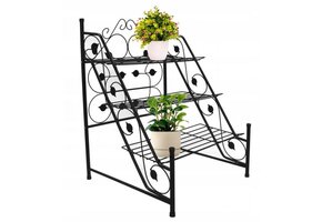 Gardenline - plantenrek - opklapbaar - 60x60x83 cm - zwart