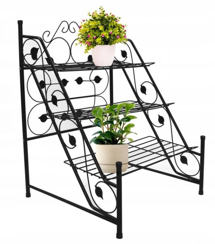 Gardenline - plantenrek - opklapbaar - 60x60x83 cm - zwart