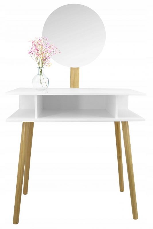 Kaptafel - spiegel - een kruk - 75,2x129,5x45 cm - wit