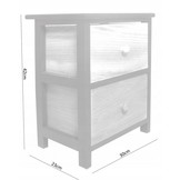 Ladekast - massief hout - 2 lades - 30x23x42 cm - zwart