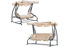 Gardenline - schommelbank - tuinbank - 210x120x170 cm - beige