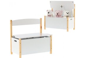 Speelgoedbank - hout - wit - 60x34,5x56 cm
