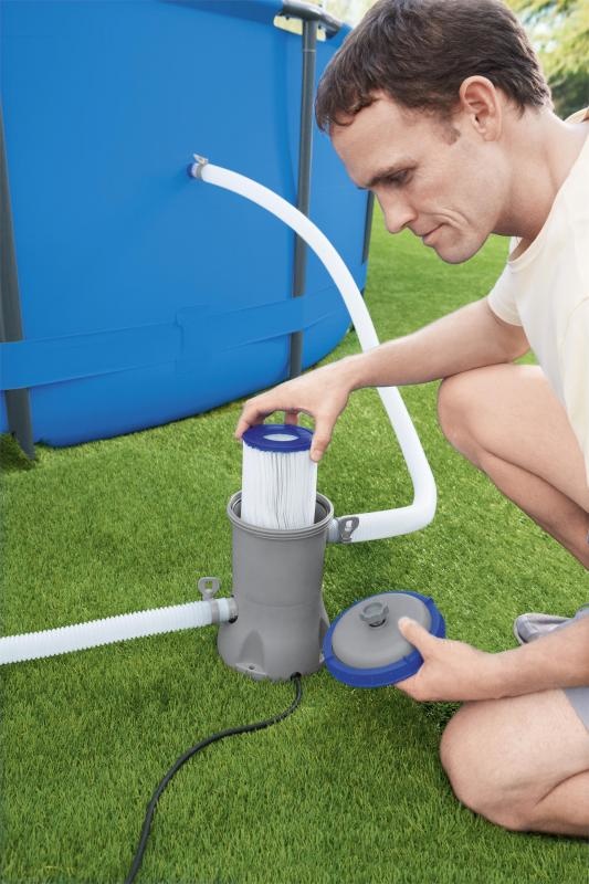 Bestway - zwembadpomp - met filter - 2006 liter/uur - grijs