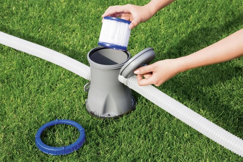 Bestway - zwembadpomp - met filter - 2006 liter/uur - grijs