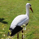 Gardenline - ooievaar - tuindecoratie - duurzaam kunststof - 73x26x82 cm