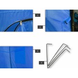 Gardenline - douchetent - opvouwbaar - 190x120x120 cm - blauw