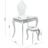 Kaptafel - kinderkaptafel - spiegel - een kruk - 108x71x39,5 cm