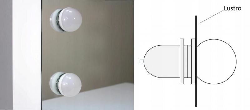 Kaptafel - met spiegel en kruk - LED-verlichting - 80x50x135 cm