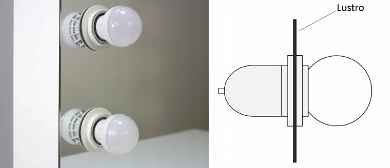 Kaptafel - met spiegel en kruk - LED-verlichting - 80x50x135 cm