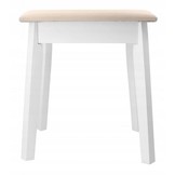 Kruk - voor kaptafel - massief hout - 38x28x47 cm - wit, beige