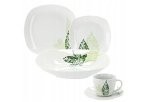 Cookline - serviesset - 6 personen - 30 delig - wit groen