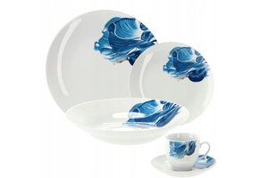 Cookline - serviesset - 6 personen - 30 delig - blauw wit