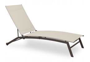 Gardenline - ligstoel - verstelbare rugleuning - 195x63x90 cm - beige