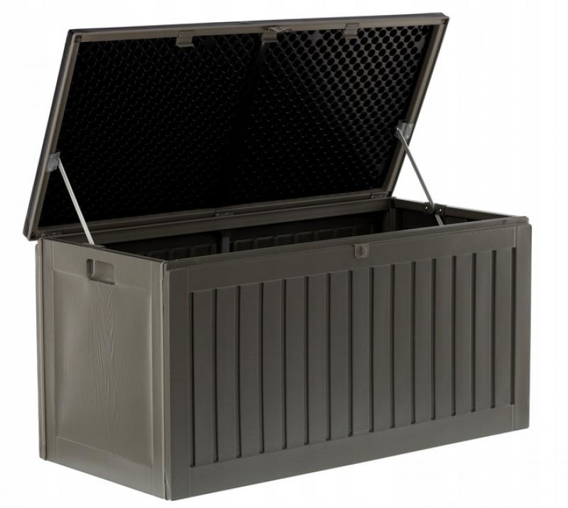 Gardenline - tuinbox - houten patroon - 270L - grijs zwart