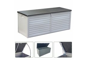 Gardenline - tuinbox - kunststof staal - 390L - grijs zwart