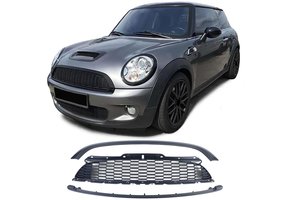 Sport radiateurrooster - Mini Cooper R56 Cabrio R57 - 3-delige set - ZWART MAT