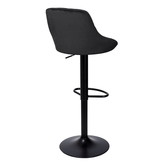 Barstoel - 54-75cm - Velvet - zwart