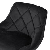 Barstoel - 54-75cm - Velvet - zwart