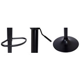 Barstoel - 54-75cm - Velvet - zwart