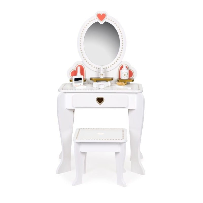 Kinderkaptafel - 91x50x70cm - wit - met spiegel
