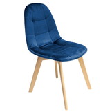 Eetkamerstoel - 83x45x40cm - Velours - Marineblauw