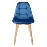 Eetkamerstoel - 83x45x40cm - Velours - Marineblauw