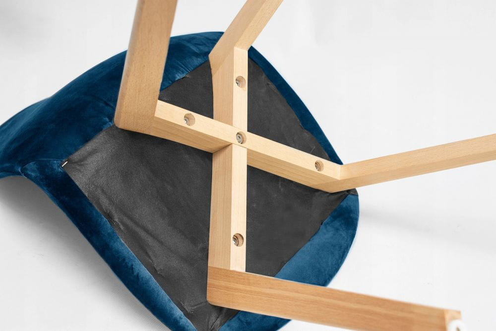 Eetkamerstoel - 83x45x40cm - Velours - Marineblauw