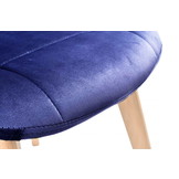 Eetkamerstoel - 83x45x40cm - Velours - Marineblauw
