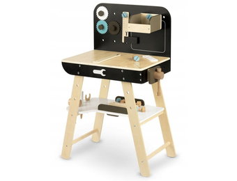 Kinderwerkplaats - 74x50x30 - inclusief accessoires - houten speelgoed - schoolbordverf