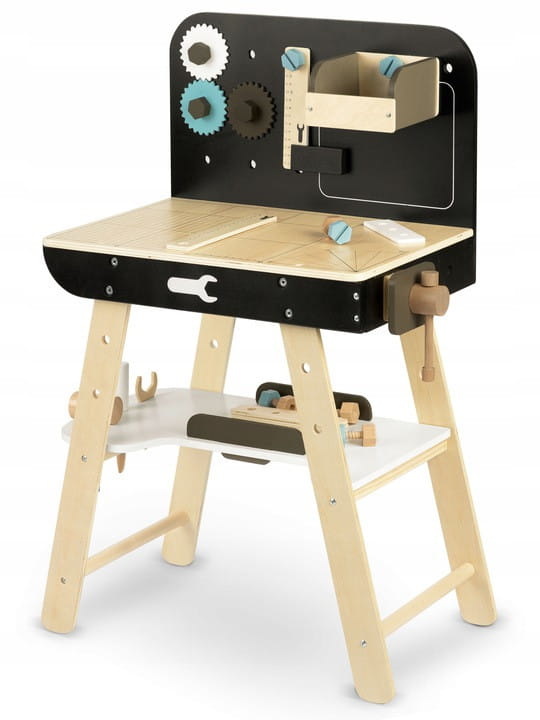 Kinderwerkplaats - 74x50x30 - inclusief accessoires - houten speelgoed - schoolbordverf