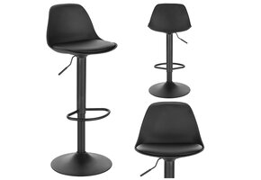 Barstoel - Imitatieleren zitting - Zwart